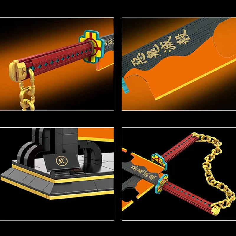Katana demon slayer kamado tanjirou katana nichirin Moc 1478 pçs