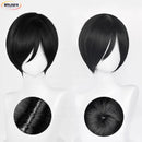 Ada Wong Peruca Cosplay Preto Curto, Cabelo Sintético Resistente ao Calor, Perucas Anime, Boné, Resident Evil 8, 32cm