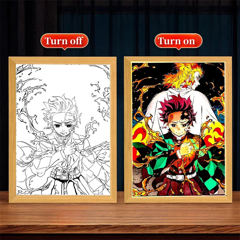 Quadro em led night Anime Demon Slayer :Kimetsu não Yaiba