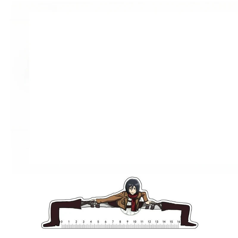 Régua  Eren Jaeger,Mikasa Ackerman,Armin Arlert,Levi Ackerman,Reiner Braun Anime Ataque em titã - 21cm