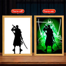 Quadro em led night  Zoro, Luffy Anime One Piece