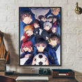 Popular anime japonês azul bloqueio cartaz hd arte pegajosa parede à prova dwaterproof água casa sala de estar quarto barra decoração estética