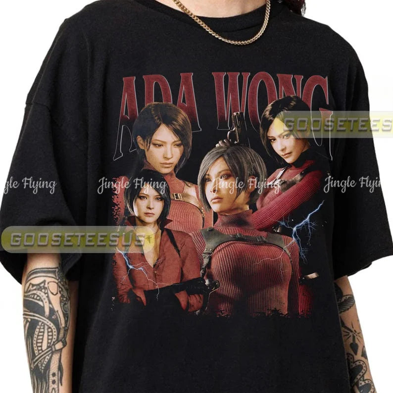 Resíduo limitado mal ada wong muito misterioso bootleg t camisa jogos waifu camisa presente para mulher e homem unisex
