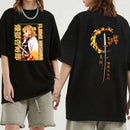 Camiseta Rengoku Kyoujurou unissex estilo manga Anime Demon slayer