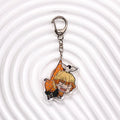 Personagens de anime demon slayer na moda acrílico chaveiro acessórios saco charme criativo mochila pingente chaveiro presentes para amigos