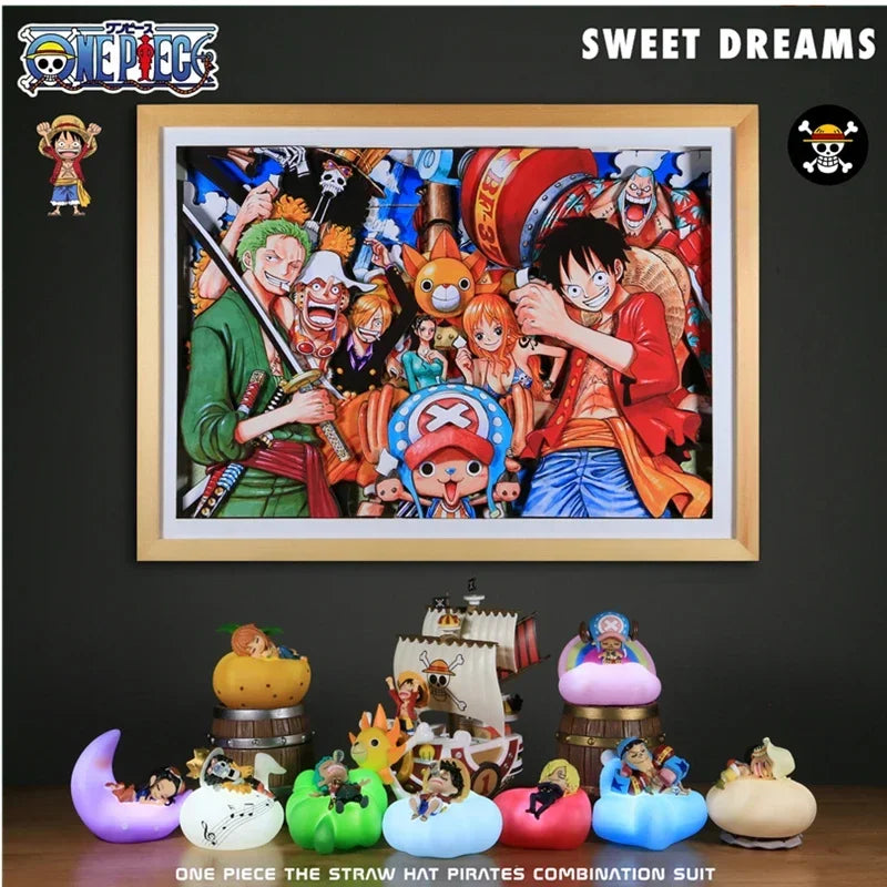 Action Figure membros do chapéu de palha dormindo Anime One piece