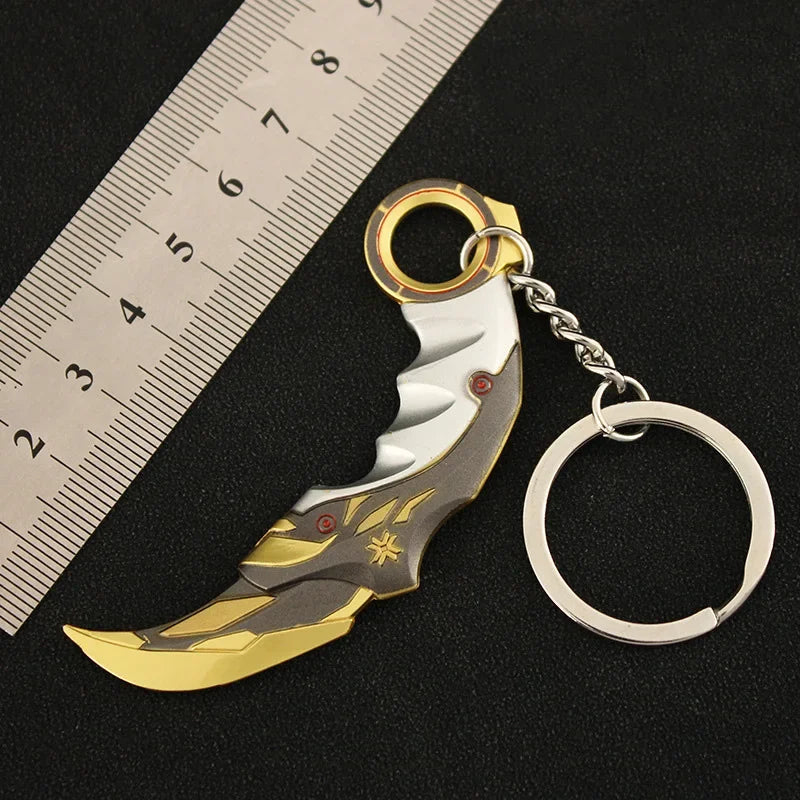 Valorant corpo a corpo reaver 2.0 karambit chaveiro para homem jogo periférico m4 samurai punhal modelo metal chaveiro pingente jóias presente