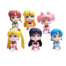 7cm Sailor Moon Anime Figura Tsukino Usagi/Chibiusa/Kino Makoto Figura de ação Marinheiro Marte Júpiter Mercúrio Vênus Estatueta Brinquedo infantil