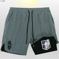 Shorts fitness de compreensão Anime Attack on Titan