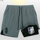 Shorts fitness de compreensão Anime Attack on Titan