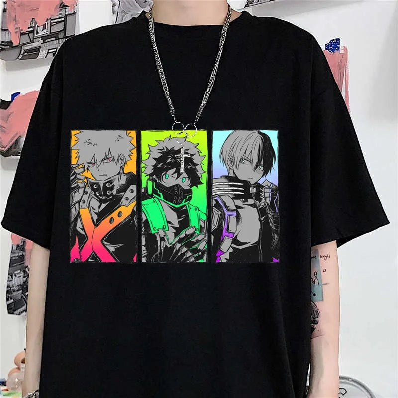 Camiseta Deku/Bakugou Katsuki/Todoroki Shoto Anime Boku no Hero Academia