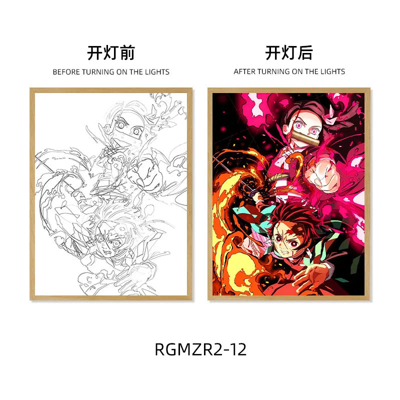 Quadro em led night Anime Demon Slayer :Kimetsu não Yaiba