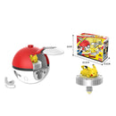 Pião com lançador pikachu/charmander/squirtle/mew/eevee Anime pokemon