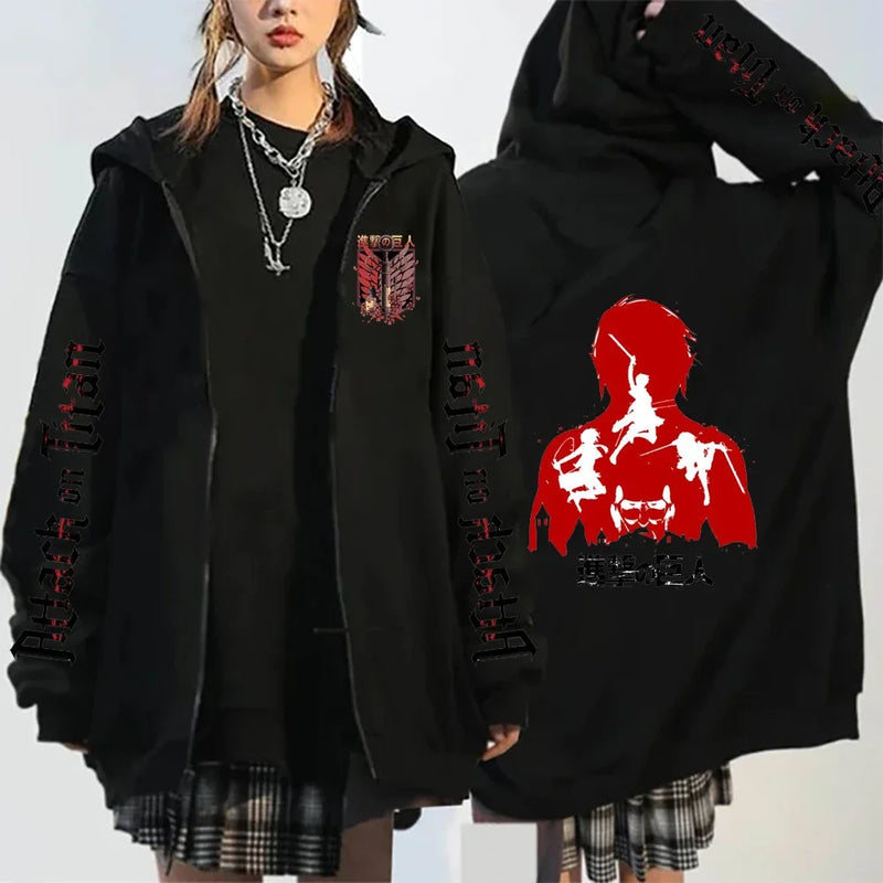 Moletom asas da liberdade Yeager Eren Levi Shingeki Anime Attack On Titan