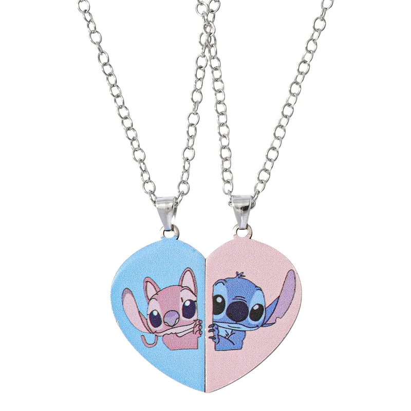 Colar de coração Disney lilo & Stitch para casal