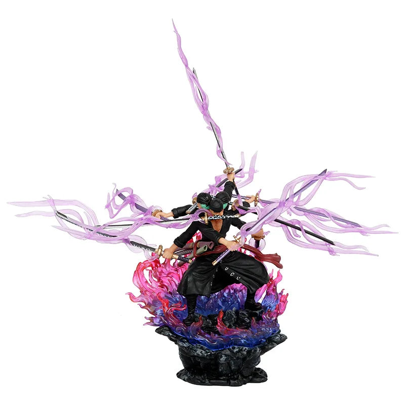 Action Figure Shura Roronoa Zoro, Seis Braços, 9 Lâminas, Anime One piece 30 cm, 40cm