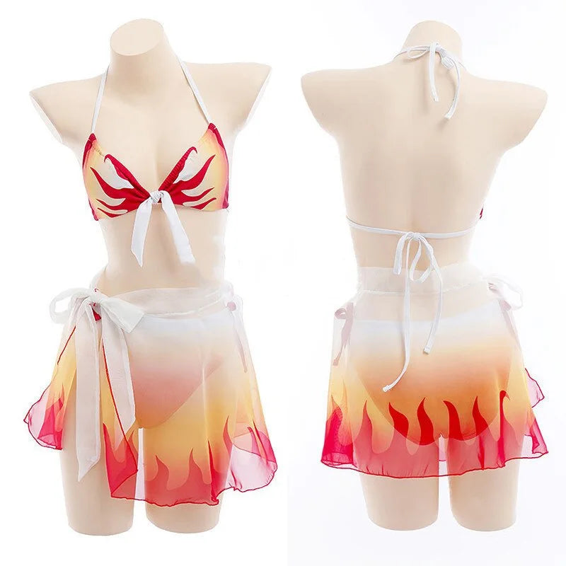 Biquíni Kochou Shinobu Anime demon Slayer, 3 pcs