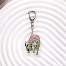 Personagens de anime demon slayer na moda acrílico chaveiro acessórios saco charme criativo mochila pingente chaveiro presentes para amigos