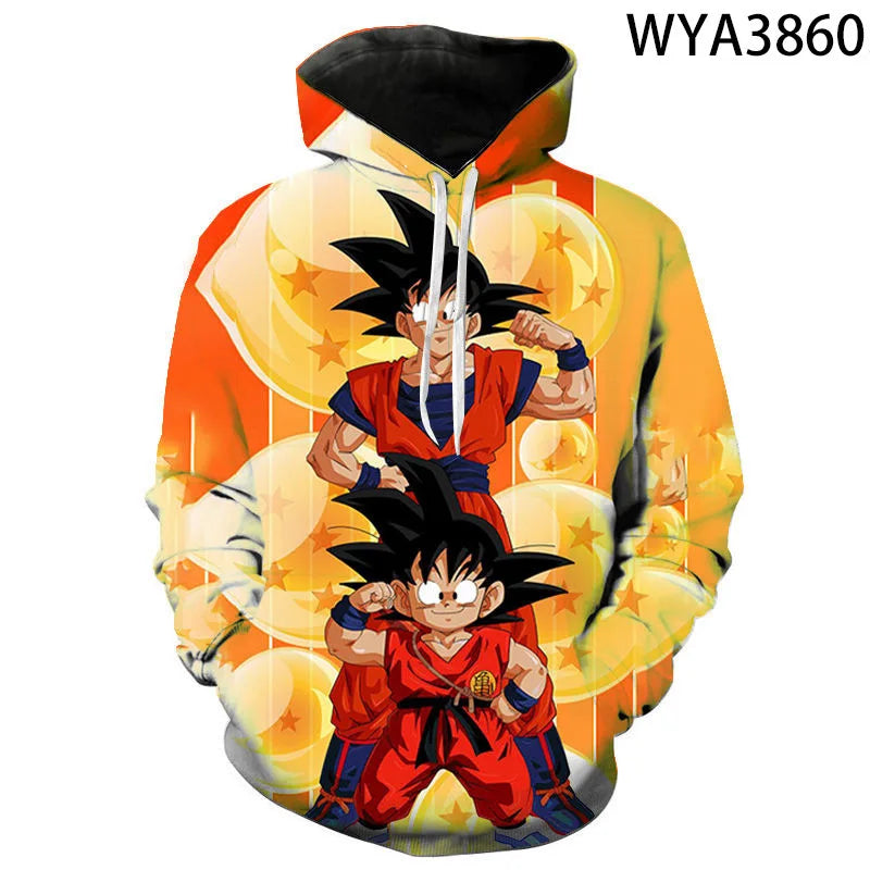 Moletom Goku 3D com capuz Anime Dragon Ball