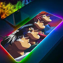 Mouse Pad RGB LED Brilhante, Teclado PC Gamer Anime Yuyu hakusho