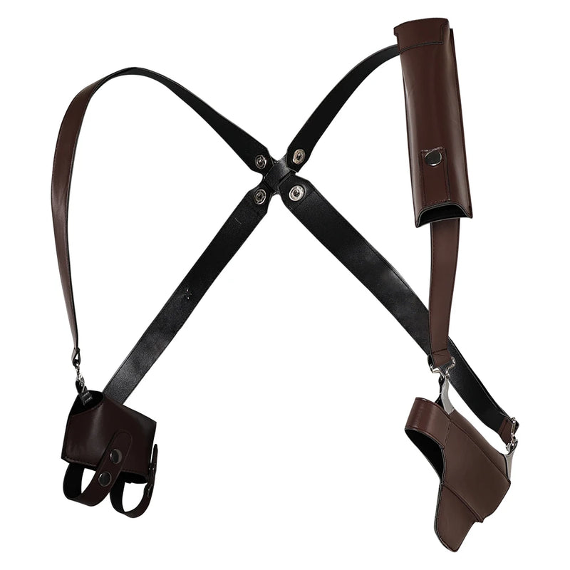 Peruca + Cinto com coldre Cintura Leon cosplay scott kennedy Game resident evil 4