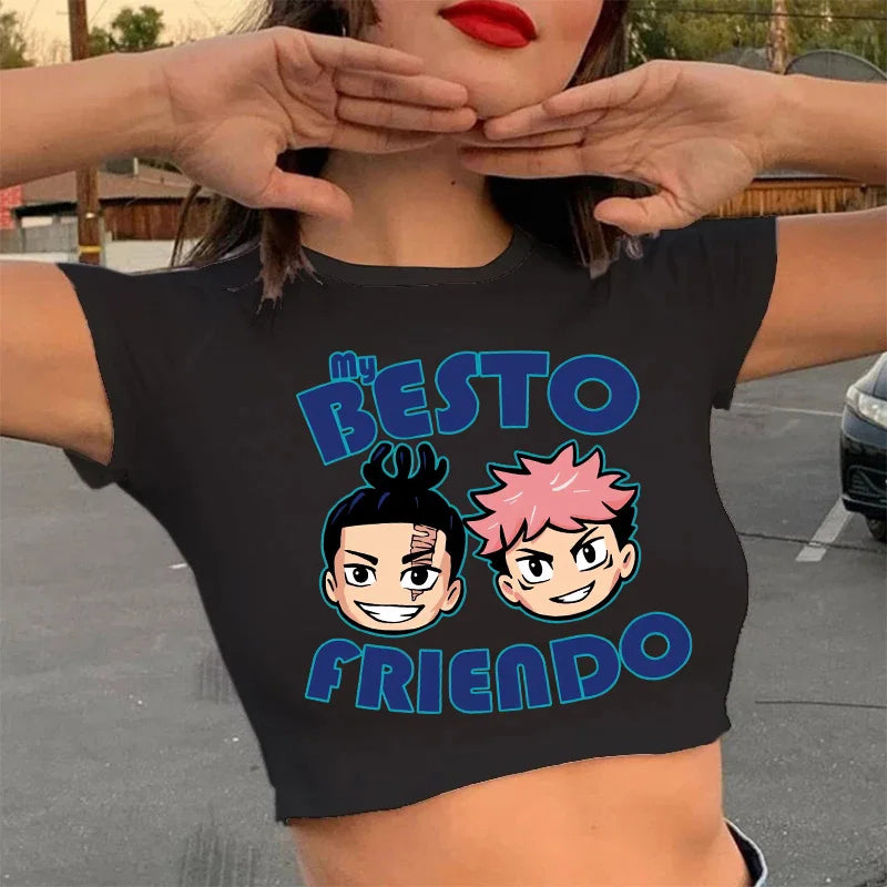 Camiseta gojo satoru, yuji itadori Anime jujutsu kaisen