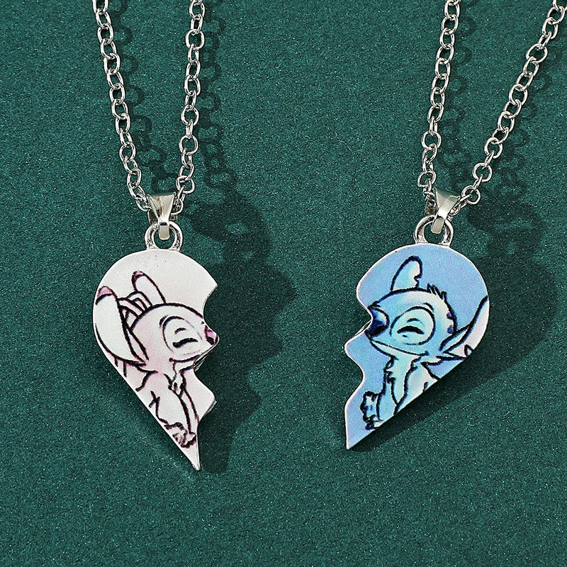 Colar de coração Disney lilo & Stitch para casal