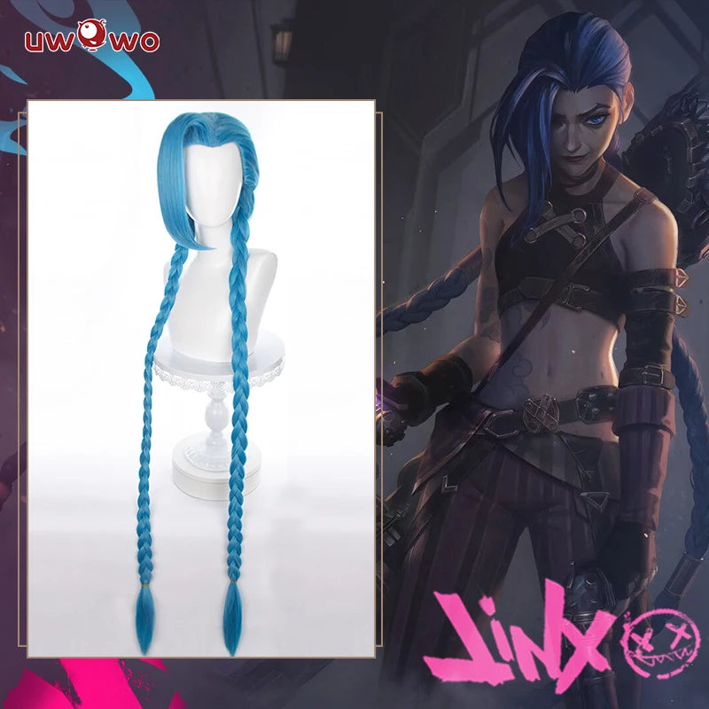 Cosplay Peruca jinx  -League of Legends serie Arcane, 120cm