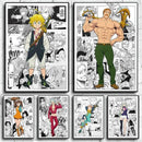Quadro 7 Sete Pecados Capitais estilo Manga Anime Nanatsu no Taizai