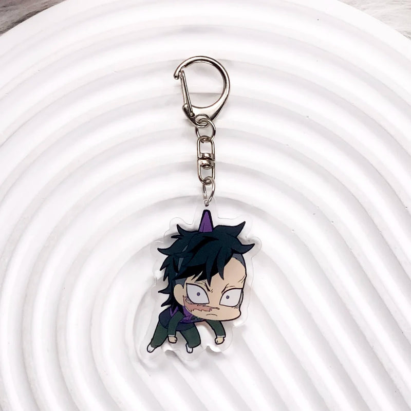 Personagens de anime demon slayer na moda acrílico chaveiro acessórios saco charme criativo mochila pingente chaveiro presentes para amigos