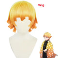 Cosplay zenitsu agatsuma traje feminino Anime demon slayer