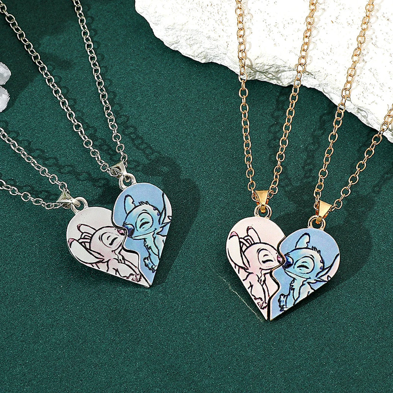Colar de coração Disney lilo & Stitch para casal
