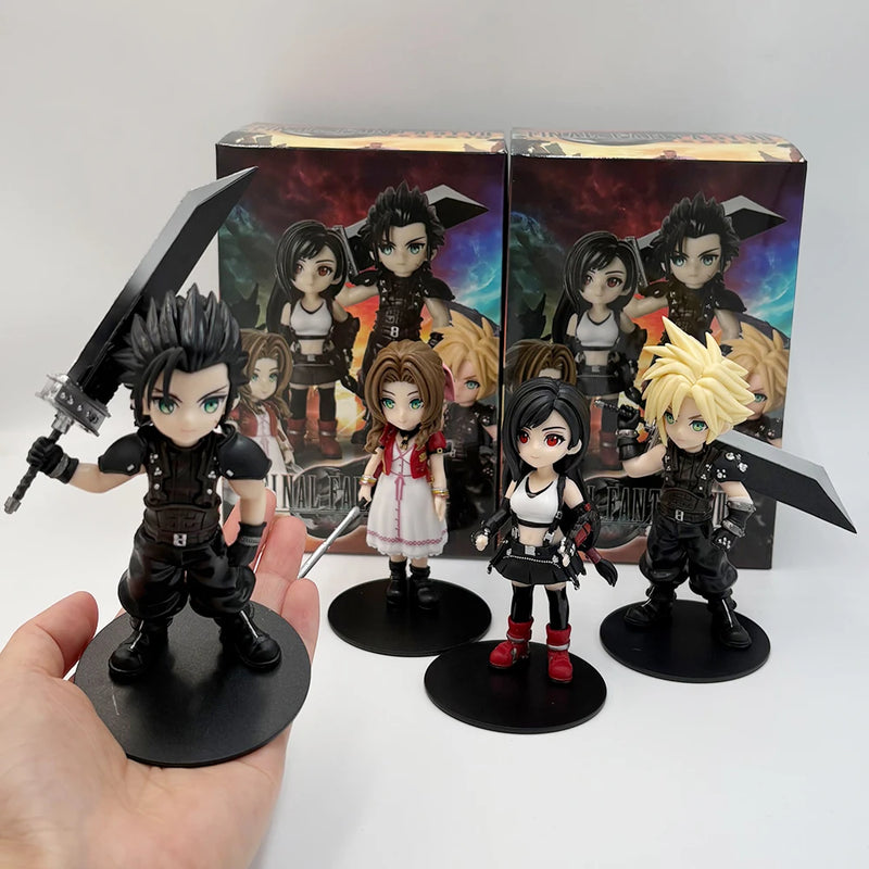 Anime nuvem conflito tifa lockhart aerith gainsborough zack · figura de cabelo modelo brinquedo pvc ornamento de mesa acessórios presente 11-12.5cm