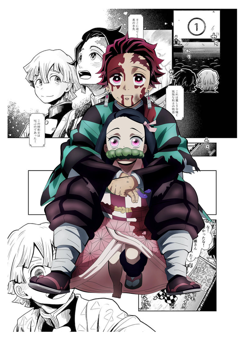 Quadro estilo manga Anime Demon Slayer