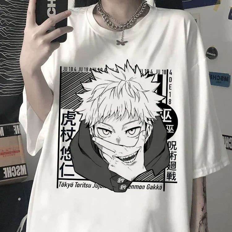 Camiseta Itadori/gojo Anime jiu-jitsu kaisen