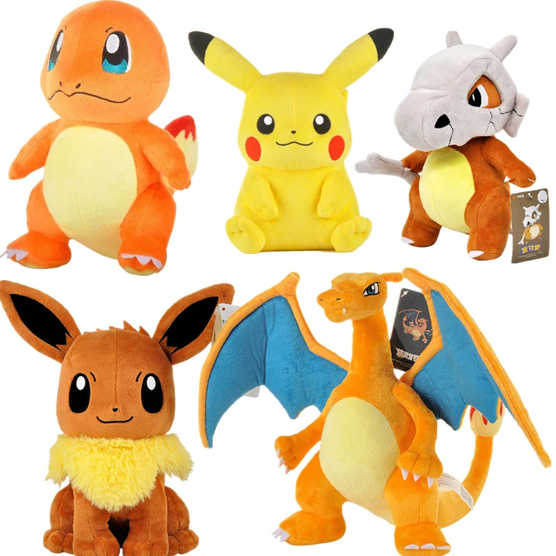 Pelúcia Pikachu, Bulbasaur, Jigglypuff, Lapras, Eevee Anime Pokémon