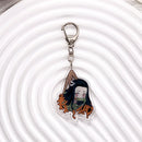 Personagens de anime demon slayer na moda acrílico chaveiro acessórios saco charme criativo mochila pingente chaveiro presentes para amigos