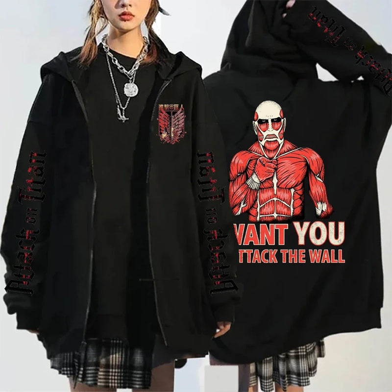 Moletom asas da liberdade Yeager Eren Levi Shingeki Anime Attack On Titan