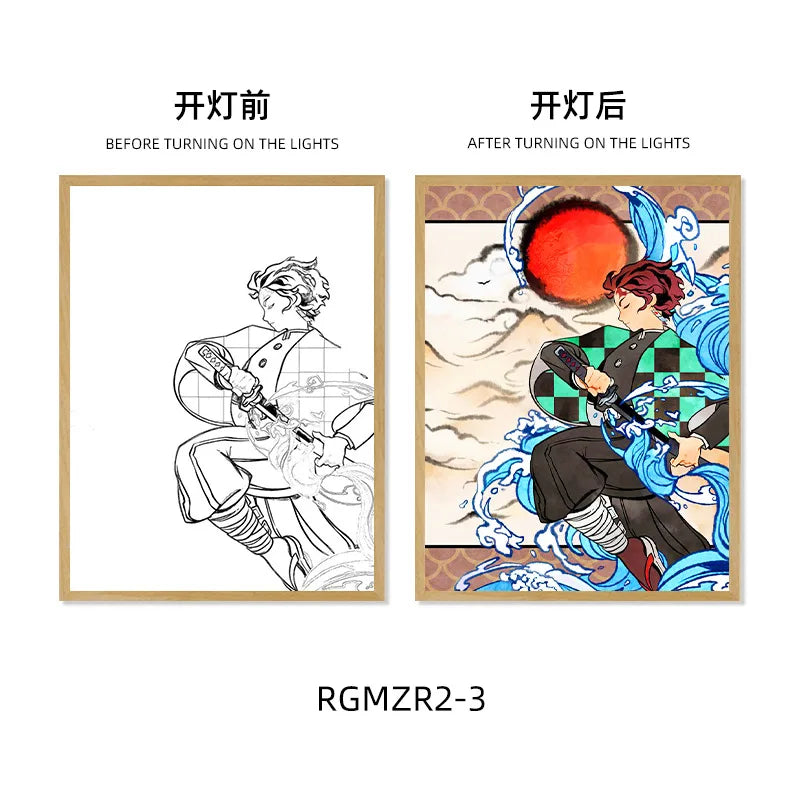 Quadro em led night Anime Demon Slayer :Kimetsu não Yaiba