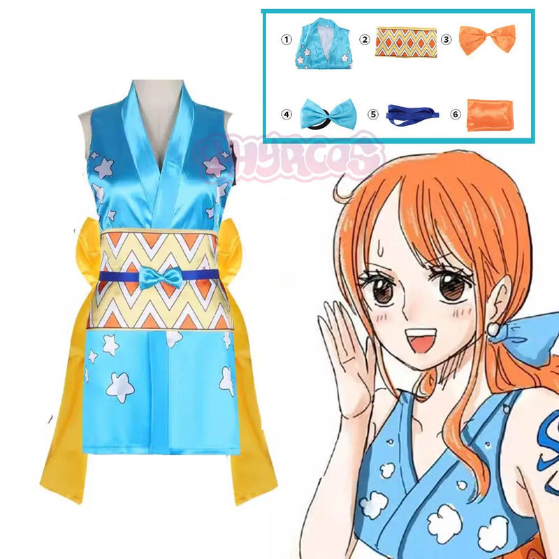 Cosplay Nami Anime One piece 6pcs