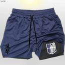 Shorts fitness de compreensão Anime Attack on Titan