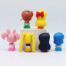 7cm Sailor Moon Anime Figura Tsukino Usagi/Chibiusa/Kino Makoto Figura de ação Marinheiro Marte Júpiter Mercúrio Vênus Estatueta Brinquedo infantil
