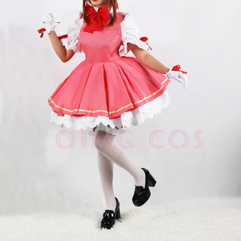 Kinomoto sakura cosplay traje carnaval uniforme peruca anime trajes de halloween feminino jogo