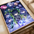 Anime azul bloqueio cartaz cartaz de papel impressão casa sala estar quarto entrada bar café arte pintura decoração