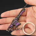 Valorant corpo a corpo reaver 2.0 karambit chaveiro para homem jogo periférico m4 samurai punhal modelo metal chaveiro pingente jóias presente