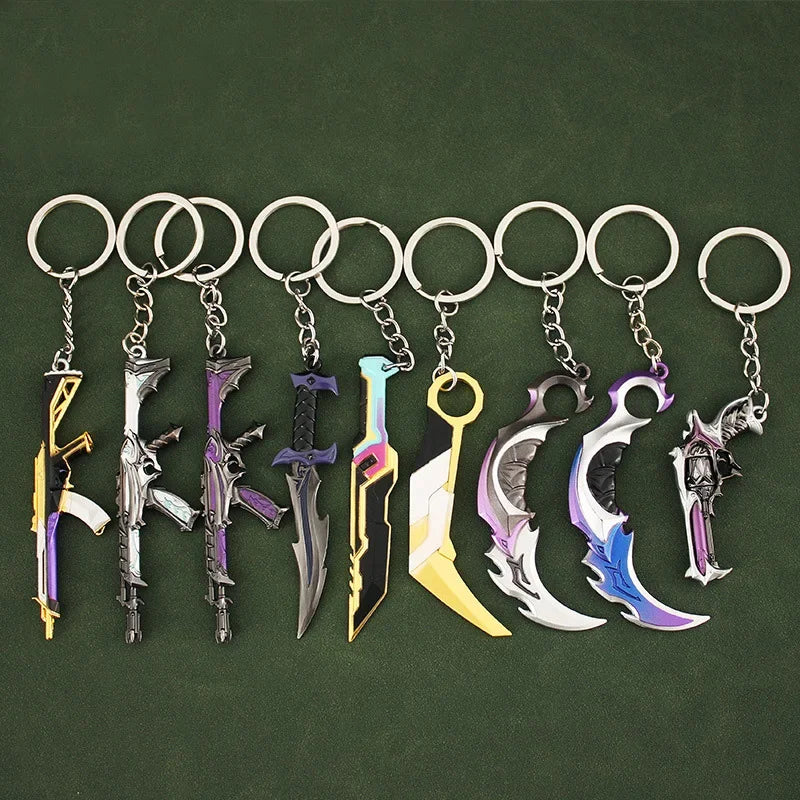 Valorant corpo a corpo reaver 2.0 karambit chaveiro para homem jogo periférico m4 samurai punhal modelo metal chaveiro pingente jóias presente