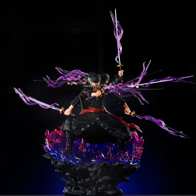 Action Figure Shura Roronoa Zoro, Seis Braços, 9 Lâminas, Anime One piece 30 cm, 40cm