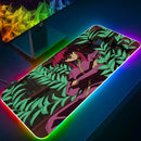 Mouse Pad RGB LED Brilhante, Teclado PC Gamer Anime Yuyu hakusho