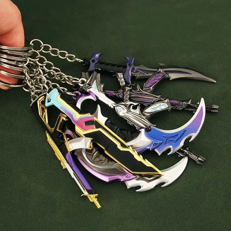 Valorant corpo a corpo reaver 2.0 karambit chaveiro para homem jogo periférico m4 samurai punhal modelo metal chaveiro pingente jóias presente