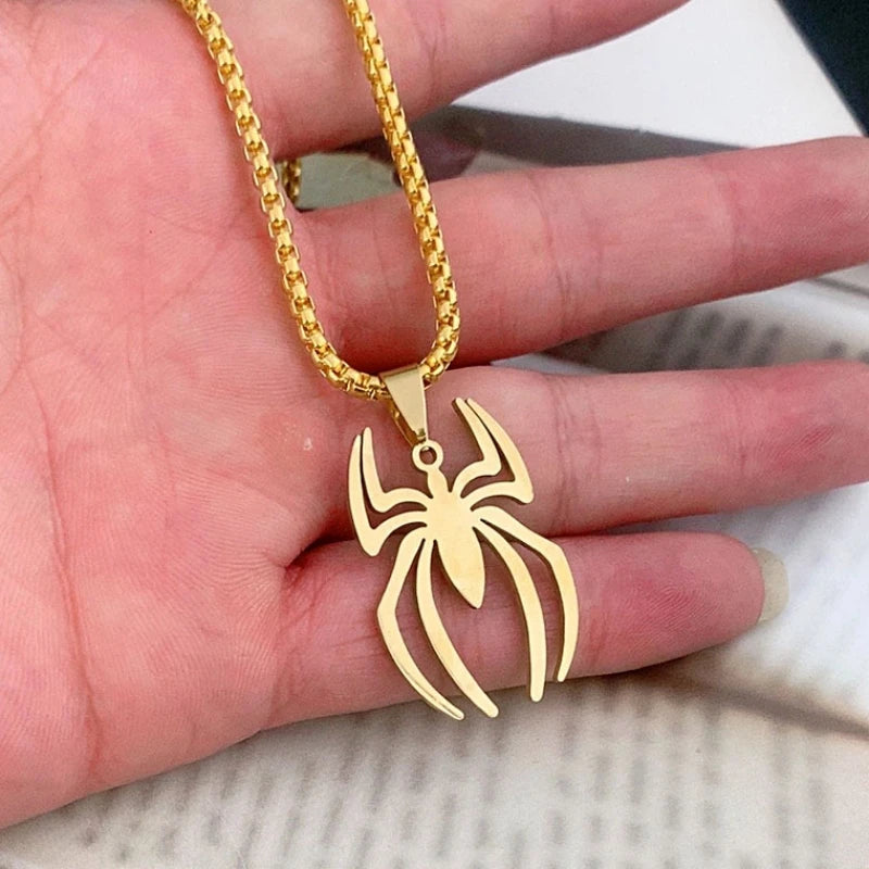 Colar Pingente de Aço Homem aranha